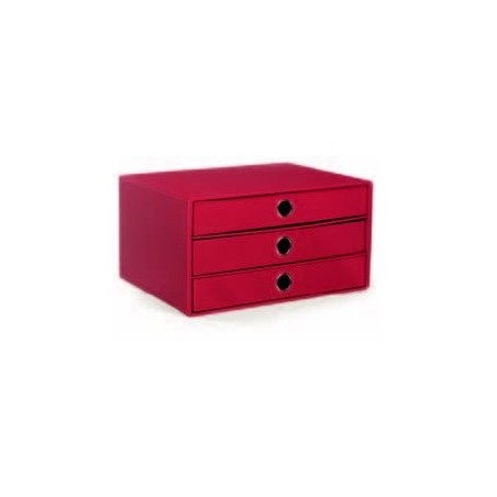 Scatola A4 3cassetti C/asola 250x343x185 Soho Rosso 36