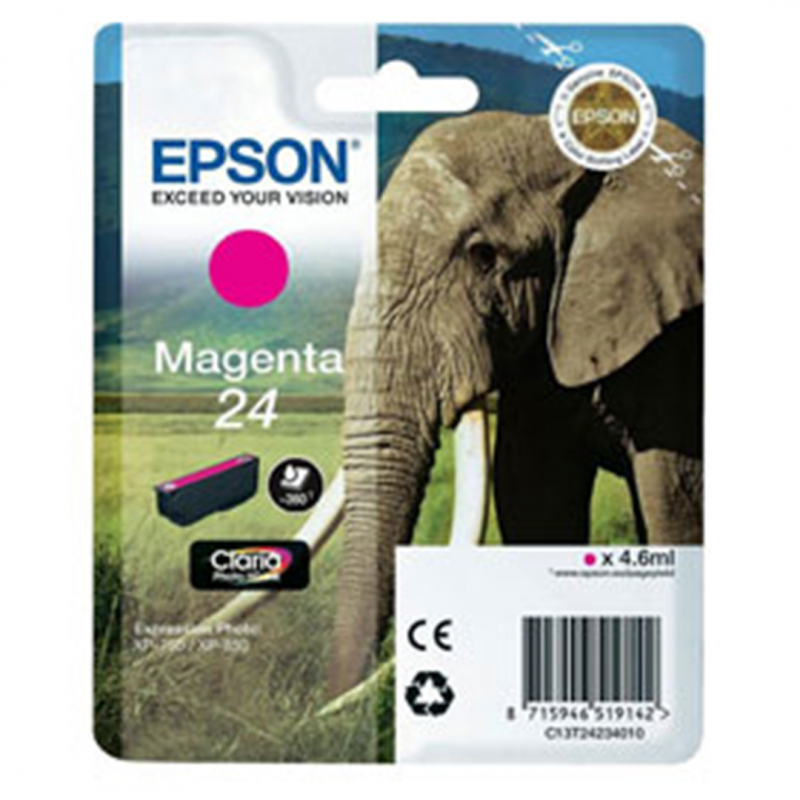 Epson Cartuccia Magenta Claria Photo Hd Serie 24 Elefante