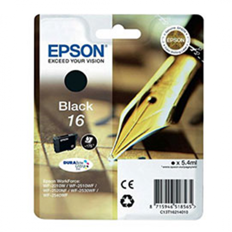 Epson Durabrite Ultra Pigment Black Cartridge Series 16-Pen And Crosswords-Ref. C13t16214010