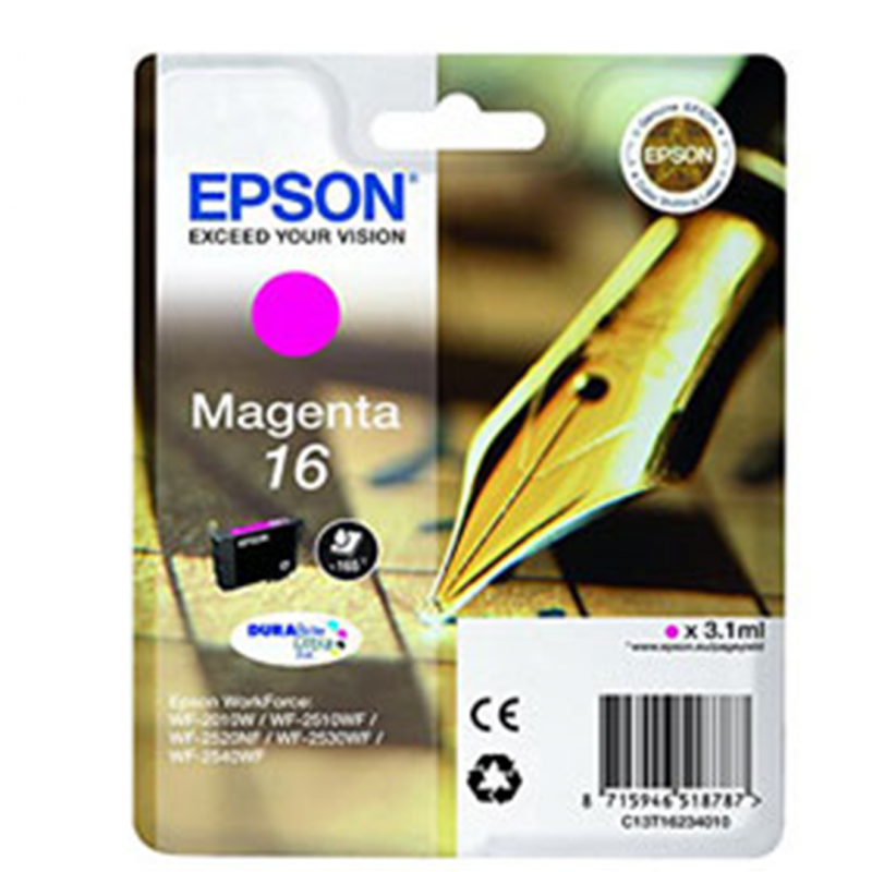 Epson Durabrite Ultra Pigment Magenta Cartridge, Series 16-Pen And Crosswords-Ref. C13t16234010