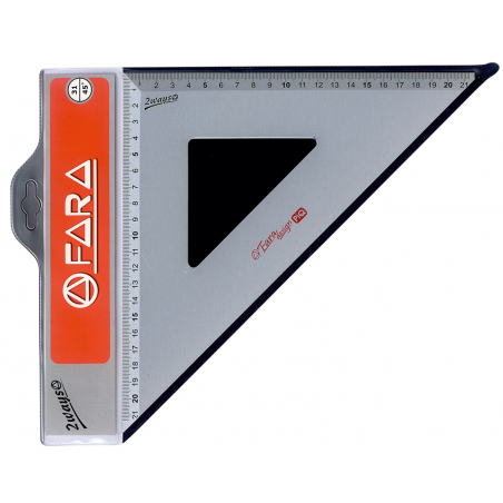 Squadra Cm.31, 45 Gradi In Alluminio, Millimetrata Sui Due Cateti, Linea 2ways