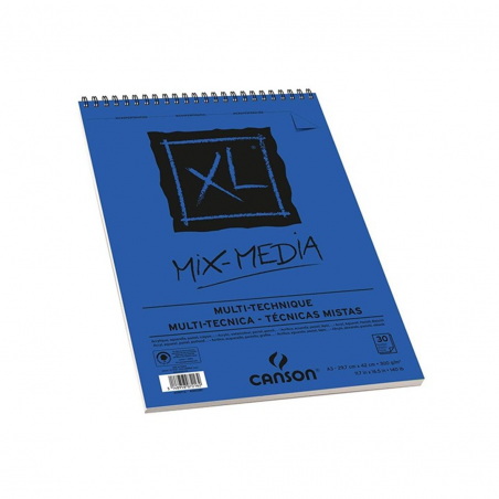 Blocco A3 Xl Mix-Media 30 Fogli 300 G/mq Con Spirale Su Lato Corto