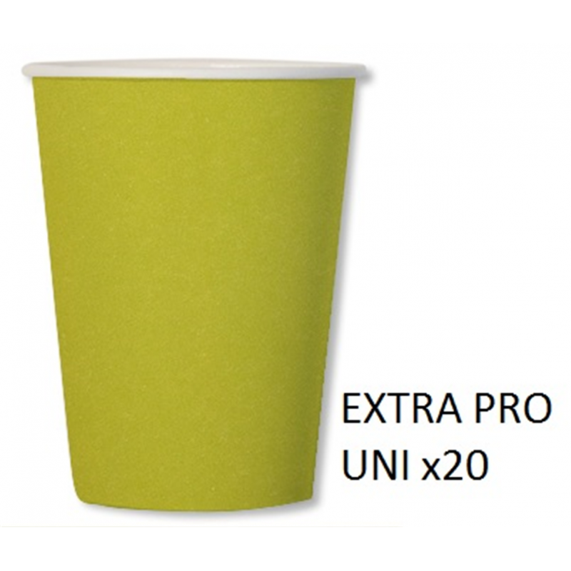 Ex.tra. Bicchiere Cartoncino 250cc Compostabile 20pz Verde Lime