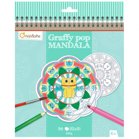 Libro Da Colorare Graffy Pop Mandala 20x25,5 Animali
