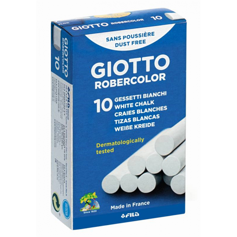 Giotto Scatola 10 Gessetti Tondi Bianco 
