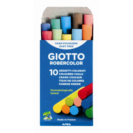 Scatola 10 Gessetti Tondi Colorati