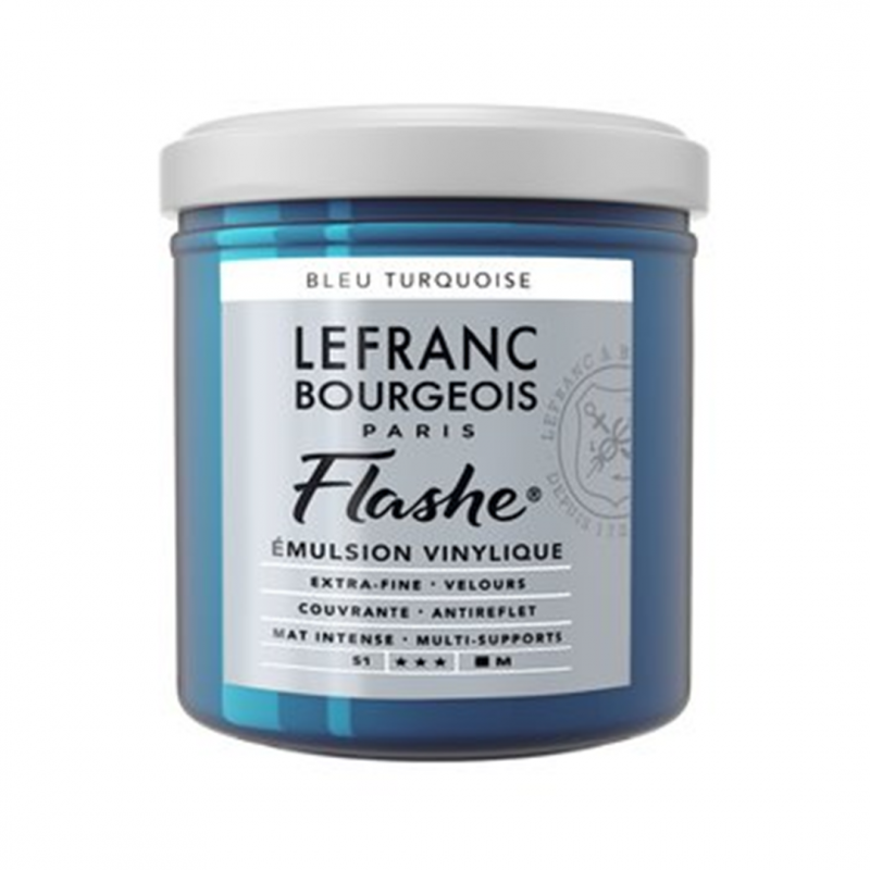 Lefranc Bourgeois Acrilico Flashe Serie 1 125ml Vaso In Vetro 336(050)blu Turchese