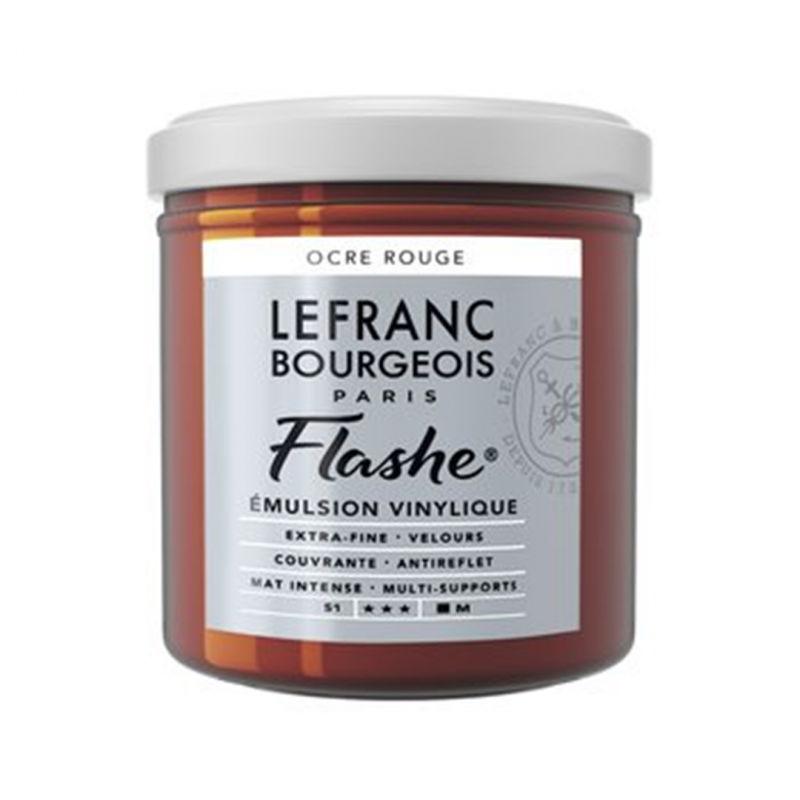 Lefranc Bourgeois Acrilico Flashe Serie 1 125ml Vaso In Vetro 362(306)ocra Rossa