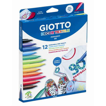 Astuccio 12 Pennarelli Per Tessuto  Decor Textile