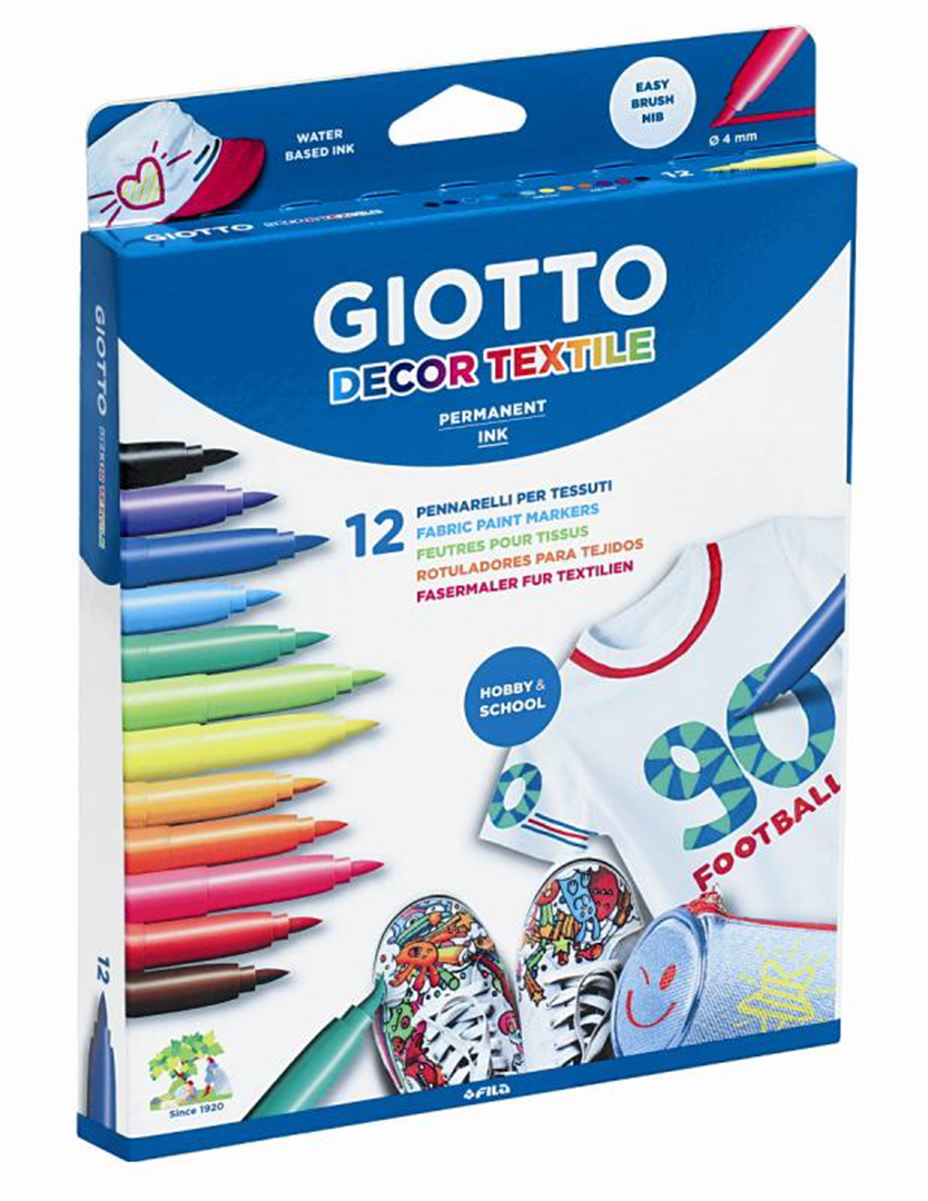 Astuccio 12 Pennarelli Per Tessuto Decor Textile