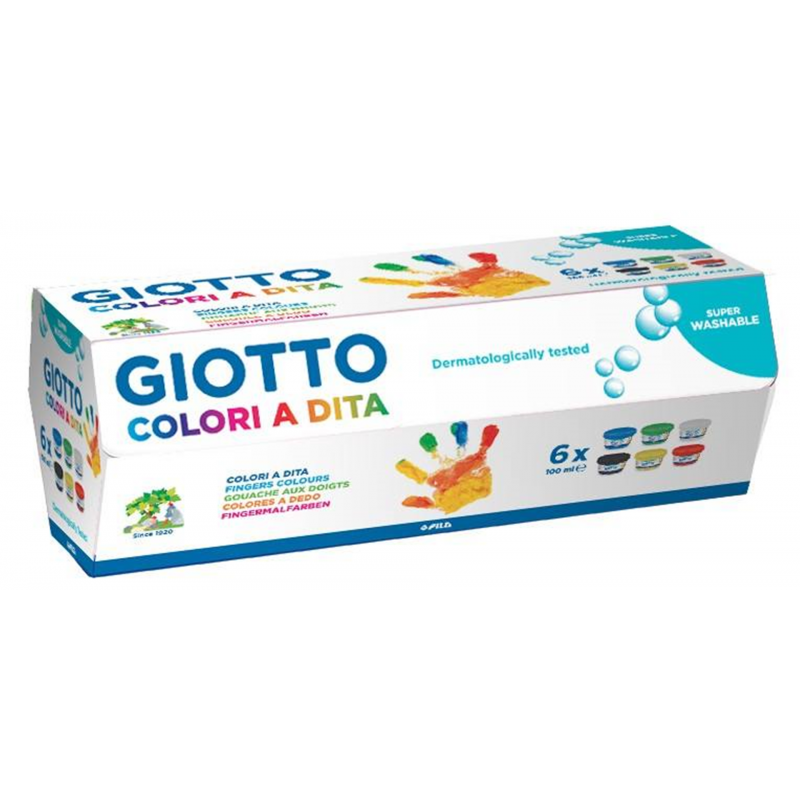 Tempera Giotto Colori a Dita - 6x100 ml - Giotto - Cartoleria e