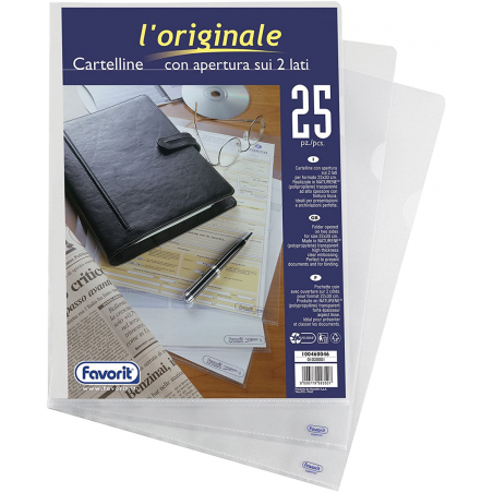 Confezione 25 Cartelline Lisce 22x30 Cm Spessore Top Finitura Liscia