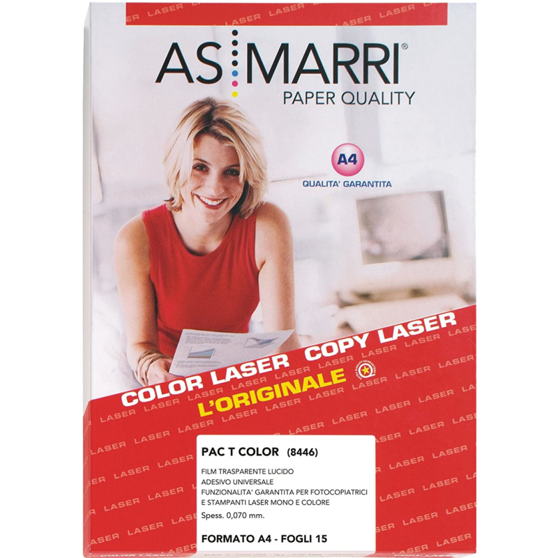 As/marri Pac T Adhesive Film Glossy Transparent Coloured 15 Sheets
