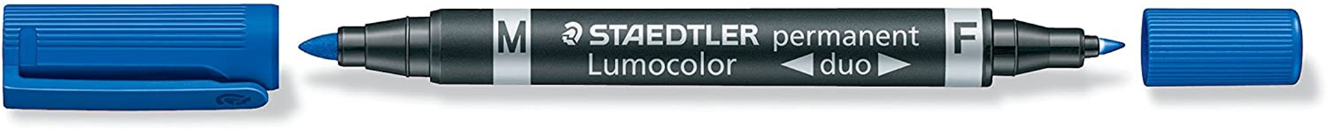 Pennarello Lumocolor Duo Permanent 348 F-M Blu Punta 1,5mm