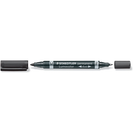 Pennarello Lumocolor Duo Permanent 348 F-M Nero Punta 1,5mm