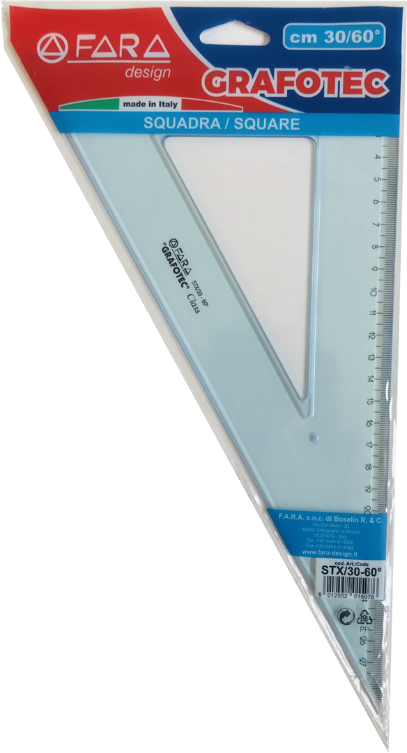 Squadra 60° Cm. 35 Stampata In Polistirolo Serie Grafotec