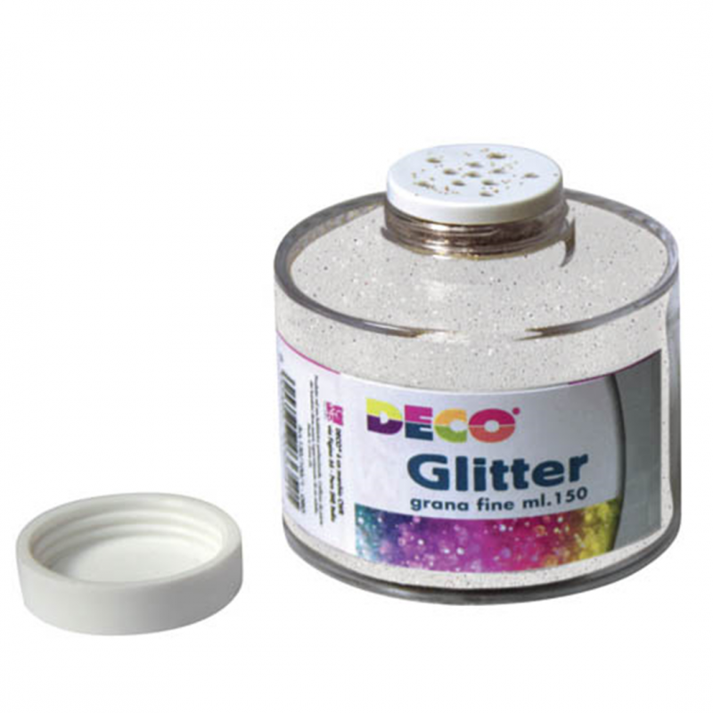 Cwr Glitter Jar 150 Ml With Dispenser Iridescent White