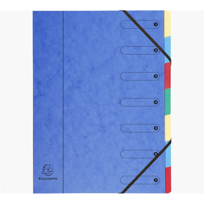 Exacompta Classificatore Harmonika Finestre Stampate Nature Future Carta Lucida 7 Scomparti - Colori Assortiti