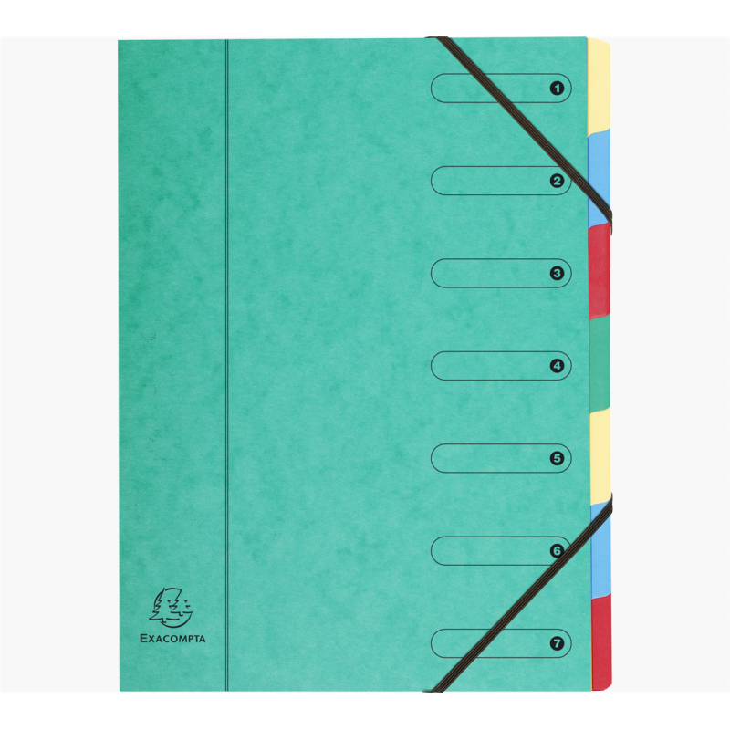 Exacompta Classificatore Harmonika Finestre Stampate Nature Future Carta Lucida 7 Scomparti - Colori Assortiti