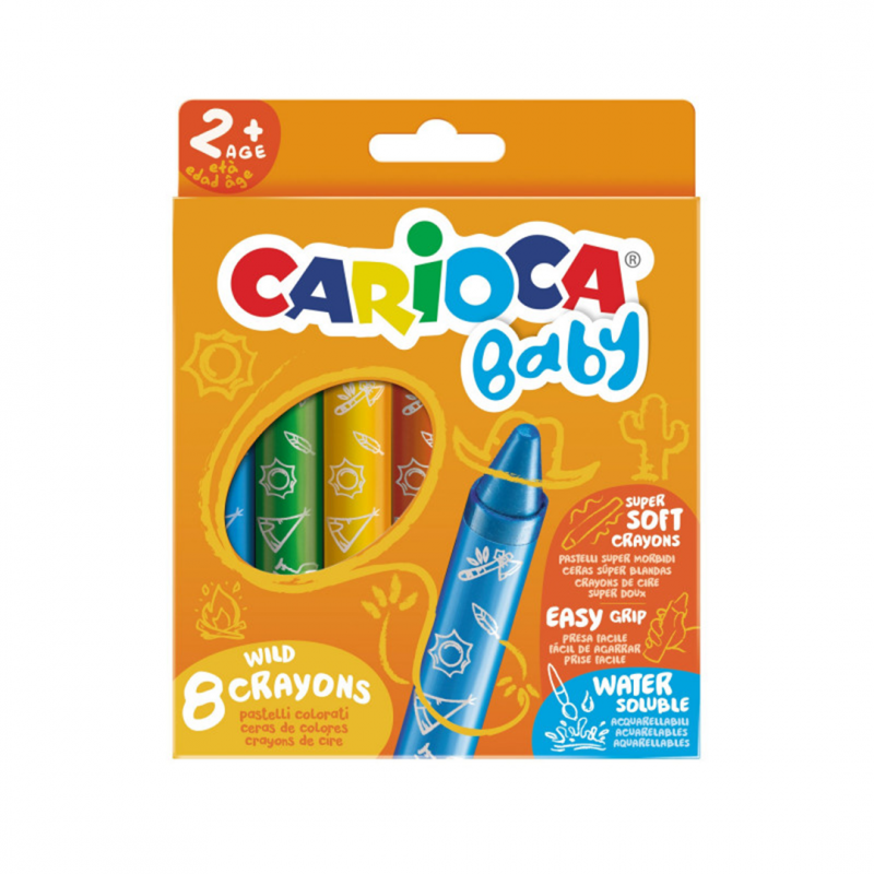 Pastelli A Cera Wild Crayons 2+ Confezione Da 8 Pastell-Vertecchi Arte