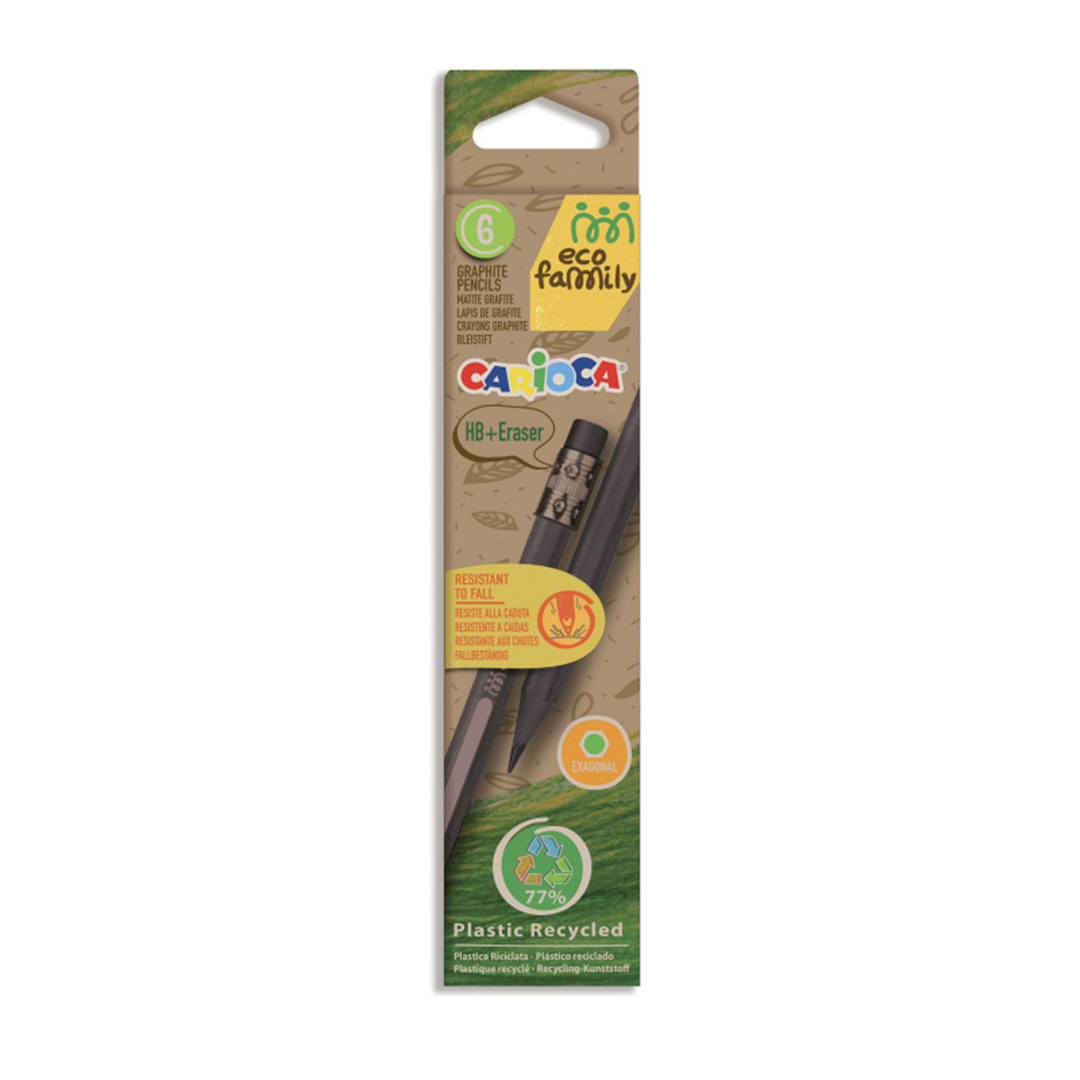 Matita Grafite Hb Con Gomma Ecofamily Confezione Da 6 Matite