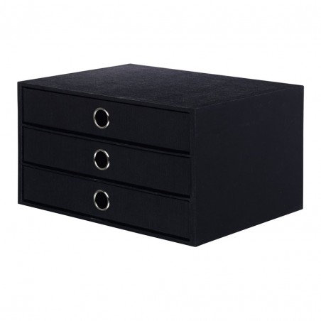 Scatola A4 3cassetti C/asola 250x343x185 Soho Nero 70