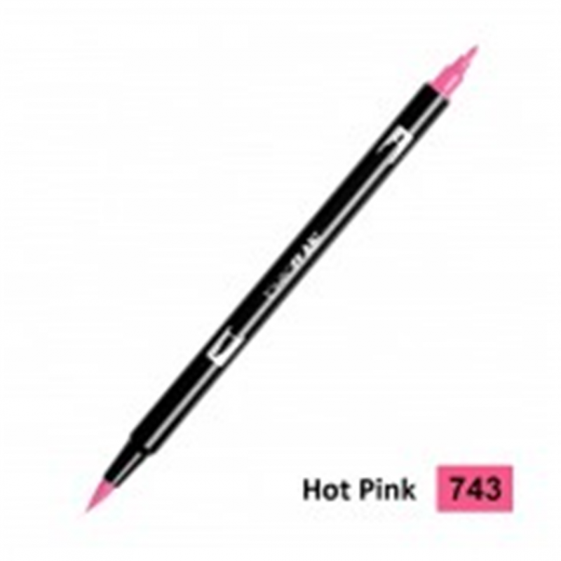 Tombow 6 Pcs Pack Pennarello Dual Brush 743-Hot Pink