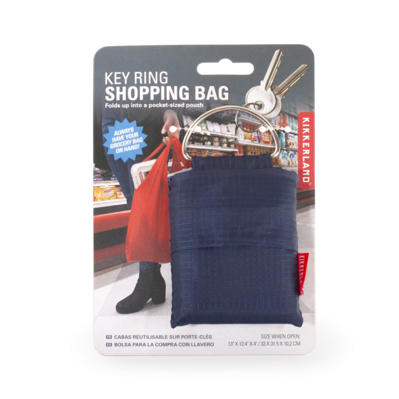 Kikkerland Key Ring Shopping Bag Blu