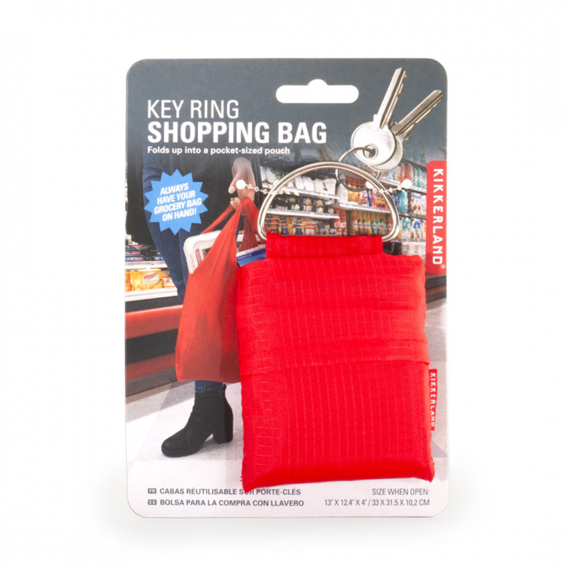 Kikkerland Key Ring Shopping Bag Rosso