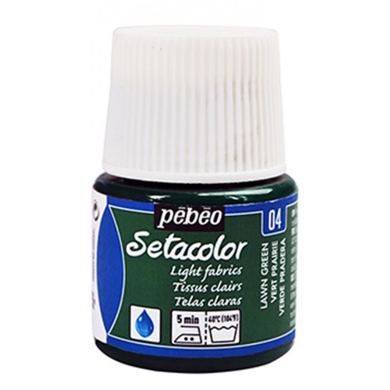 Pebeo Setacolor Fabric Paint - Lawn Green, Light Fabric, 45 ml Bottle