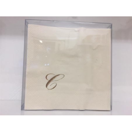 Avorio 33 25pz 3veli  C/sigla Oro Tovagliolo C