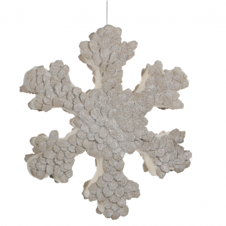 Orn. Cristallo Neve Beige Innevato H51cm