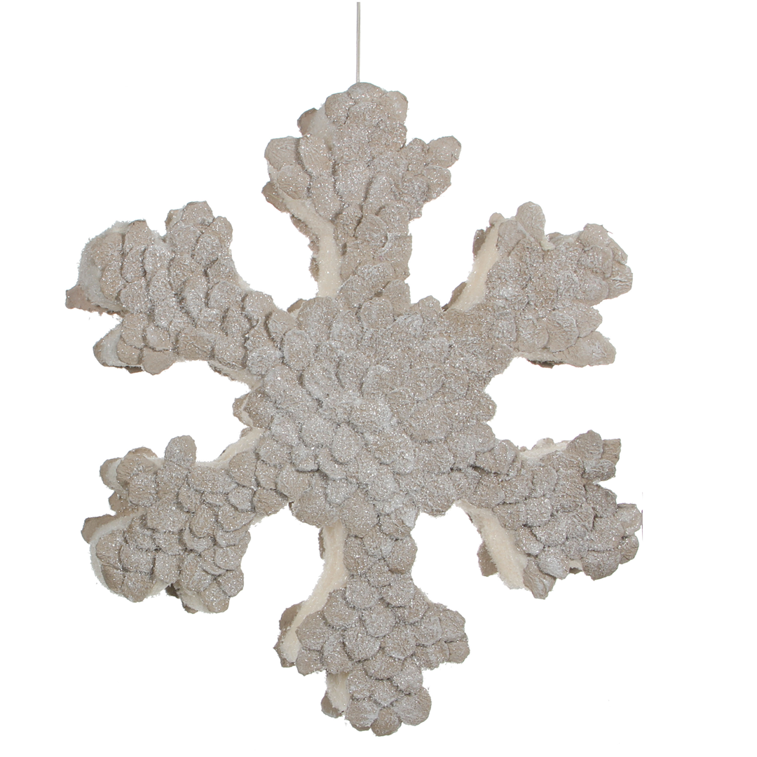 Orn. Cristallo Neve Beige Innevato H51cm