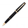 Black Resin Style Fountain Pen With Gold Finishes | Aurora