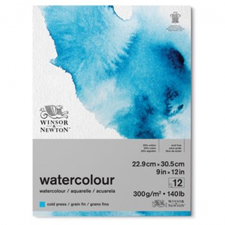 Blocco Acquerello  23x31cm Collato 1 Lato 12 Fogli  Gr300 Grana Fina