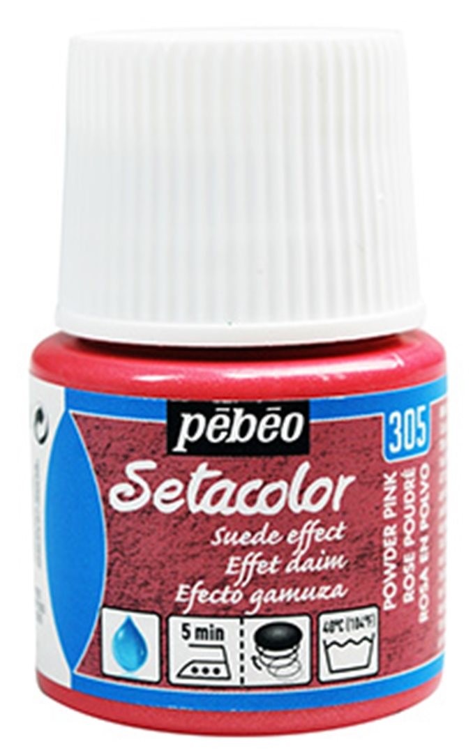 Colore Per Il Tessuto Setacolor Effetto Daime 305-Rosa Polvere - Flock Ml.45