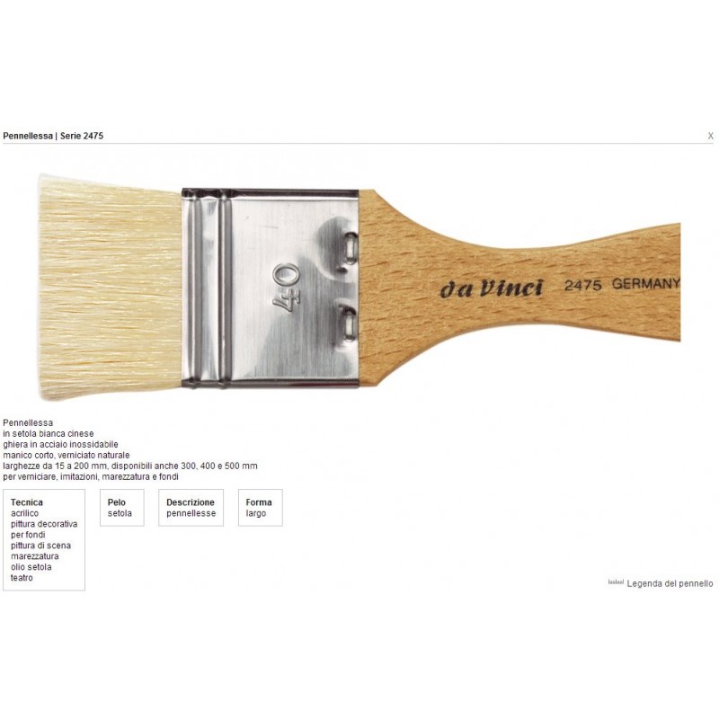 Da Vinci - White Bristle Brush 2475 Series N° 40