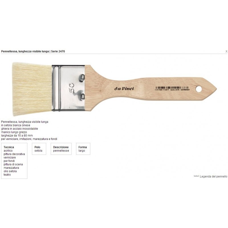 Da Vinci - Chinese White Bristle Brush Series No. 2476 50