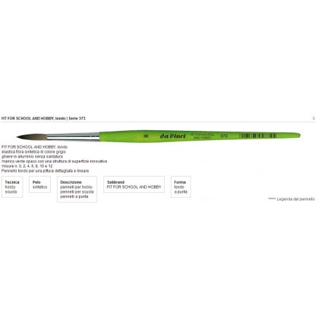 Pennello Fit For School & Hobby Serie 373 N°4 Tondo Manico Corto