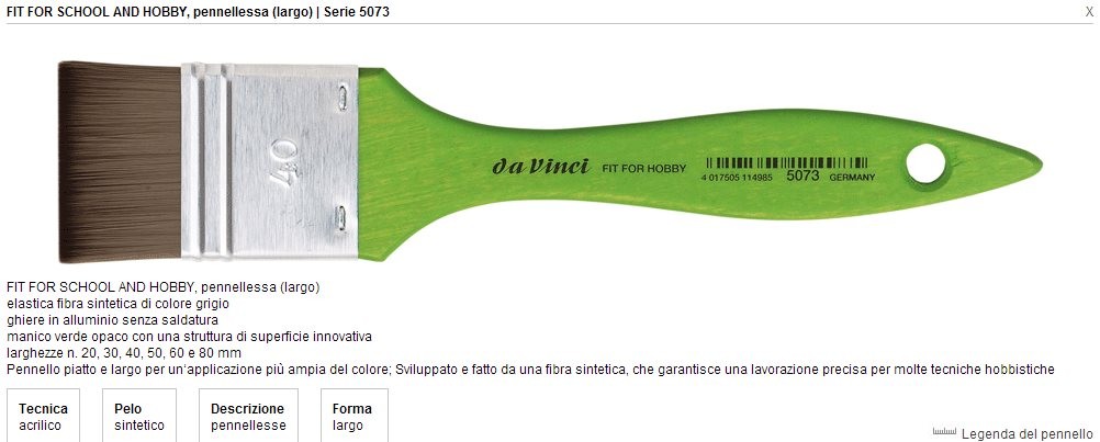 Pennellessa Fit For School&hobby Sr.5073 N.20 Fibra Sintetica