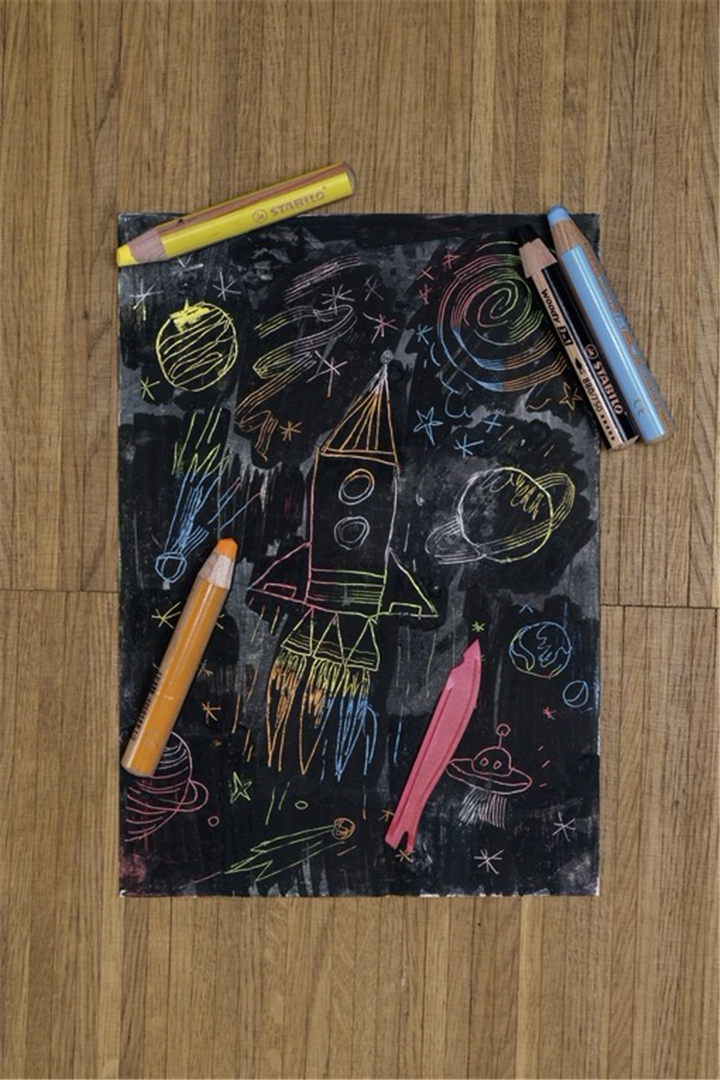 Matita colorata Multi-Funzione - STABILO woody 3 in 1 - Bianco — immagine 3
