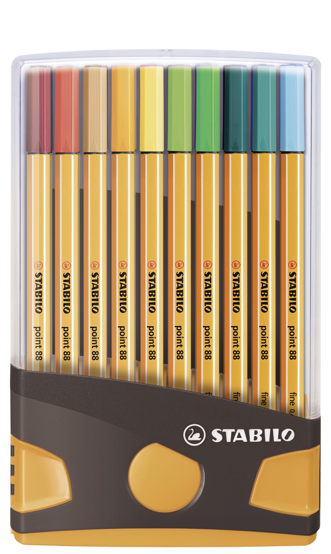 FINELINER - STABILO POINT 88 - COLORPARADE IN ROSSO - ASTUCCIO DA 20 CON APPENDINO - COLORI ASSORTITI