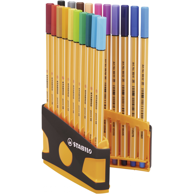 FINELINER - STABILO POINT 88 - COLORPARADE IN ROSSO - ASTUCCIO DA 20 CON APPENDINO - COLORI ASSORTITI — immagine 2