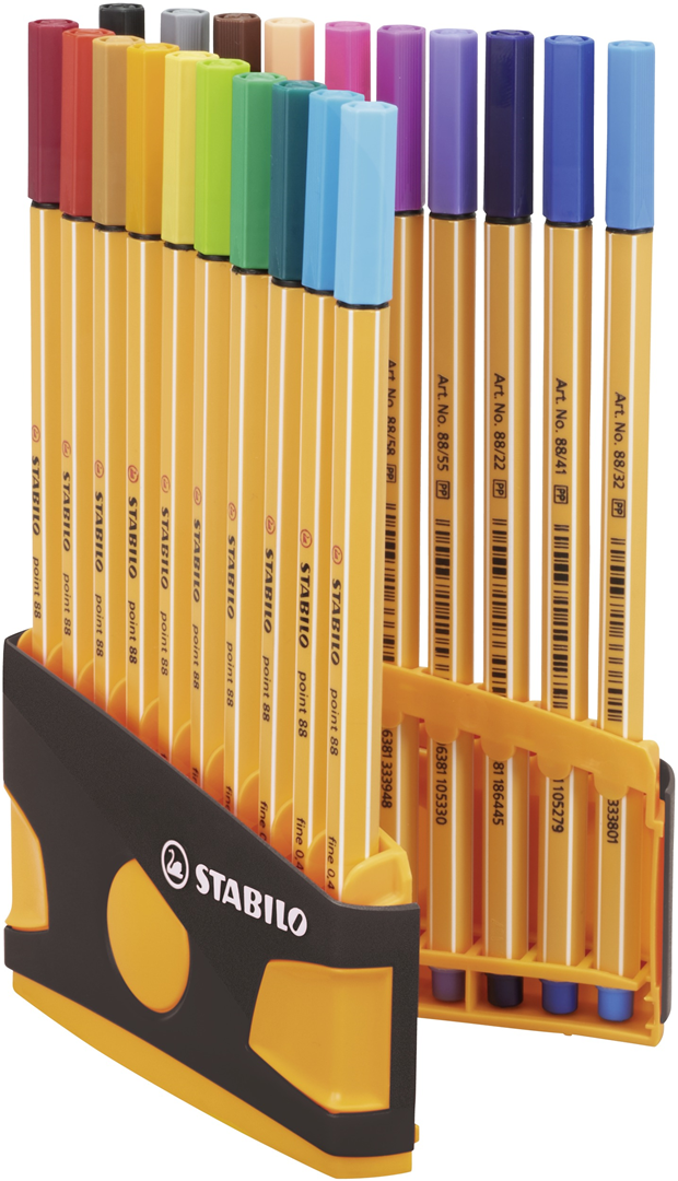 FINELINER - STABILO POINT 88 - COLORPARADE IN ROSSO - ASTUCCIO DA 20 CON APPENDINO - COLORI ASSORTITI — immagine 2