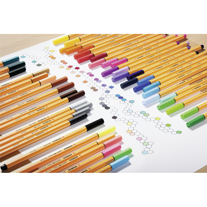 FINELINER - STABILO POINT 88 - COLORPARADE IN ROSSO - ASTUCCIO DA 20 CON APPENDINO - COLORI ASSORTITI — immagine 5