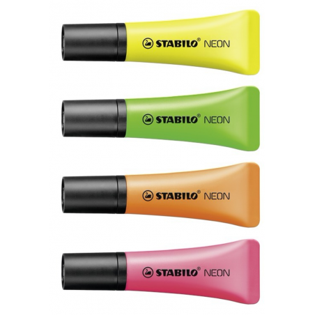 highlighter - stabilo neon - retina of 4 - yellow / green / orange / pink