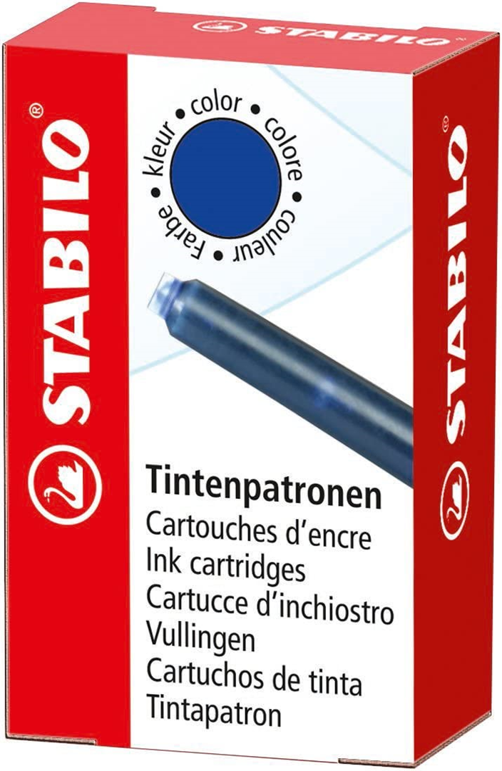 Cartuccia Refill per Penna Roller/Stilografica - STABILO - Confezione da 6 - Colore Blu — immagine 2