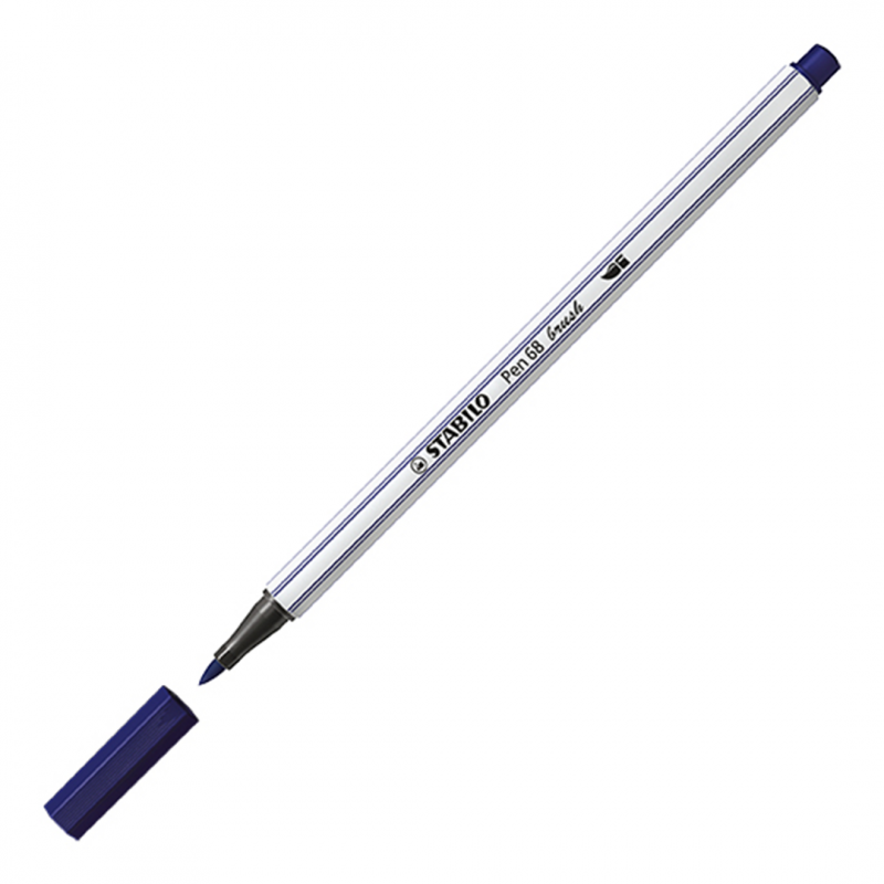 Pennarello Premium con punta a pennello - STABILO Pen 68 brush - Blu di Prussia