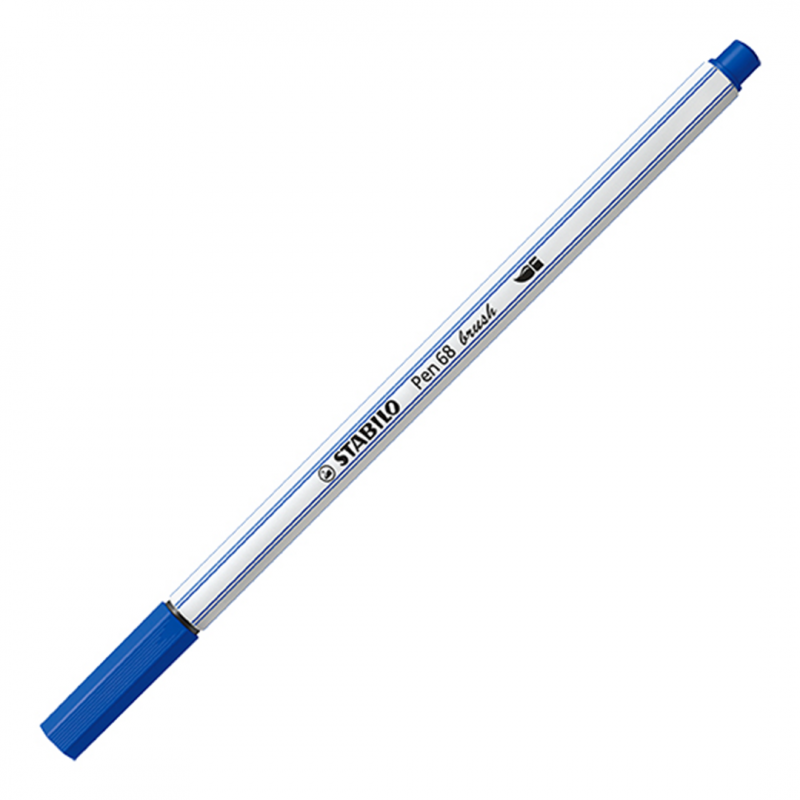 Pennarello Premium con punta a pennello - STABILO Pen 68 brush - Blu Oltremare