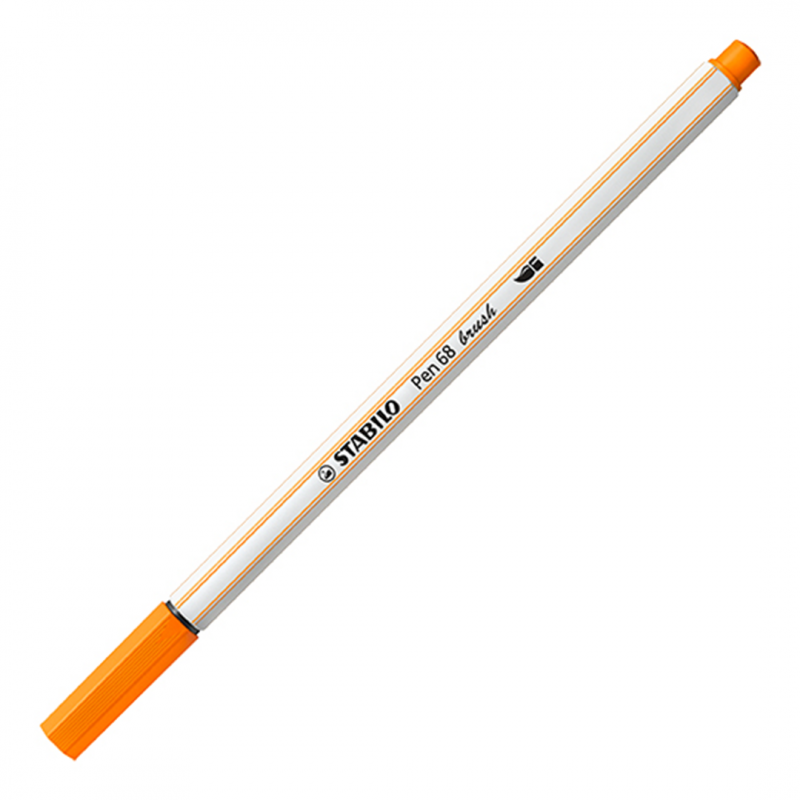 Pennarello Premium con punta a pennello - STABILO Pen 68 brush - Arancione